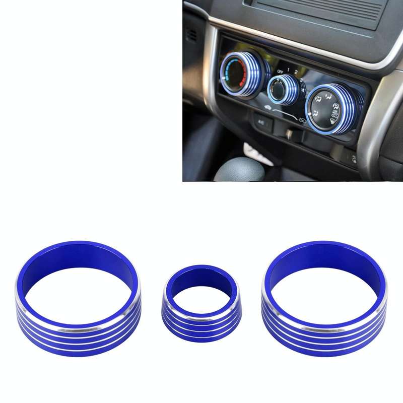 3 PCS Car Aluminum Alloy Air Conditioner Knob Case for Honda VEZEL / XR-V / Fit / GIENIA / City(B...