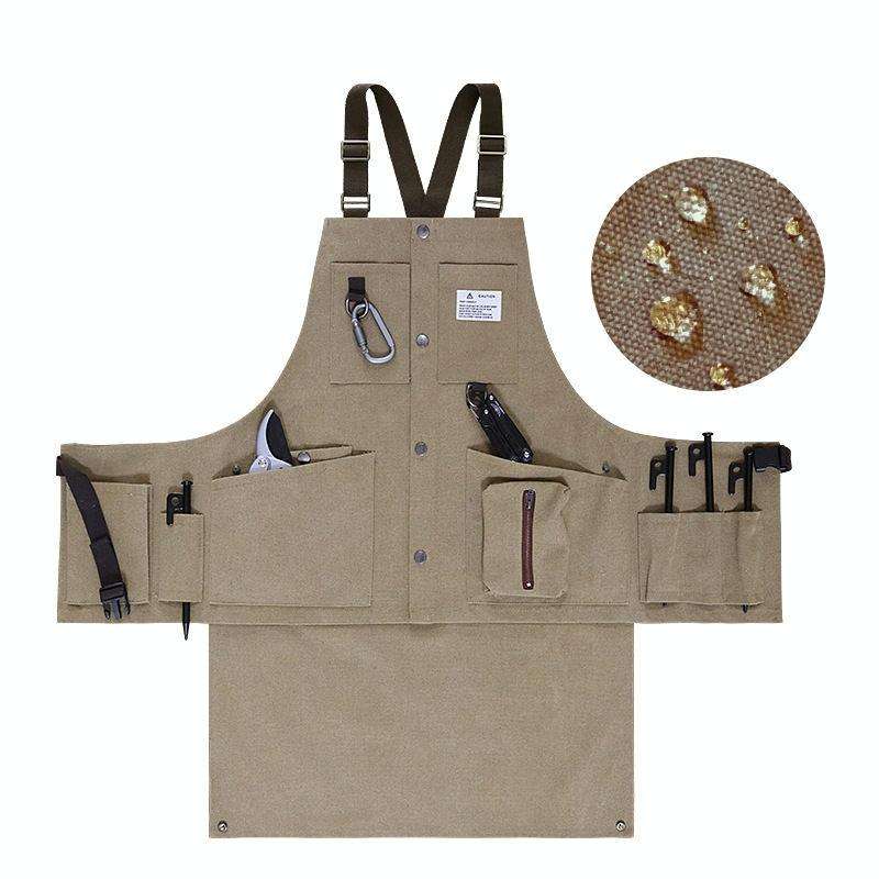 Canvas Electric Craftsmen Multi Pocket Tool Apron(Khaki)