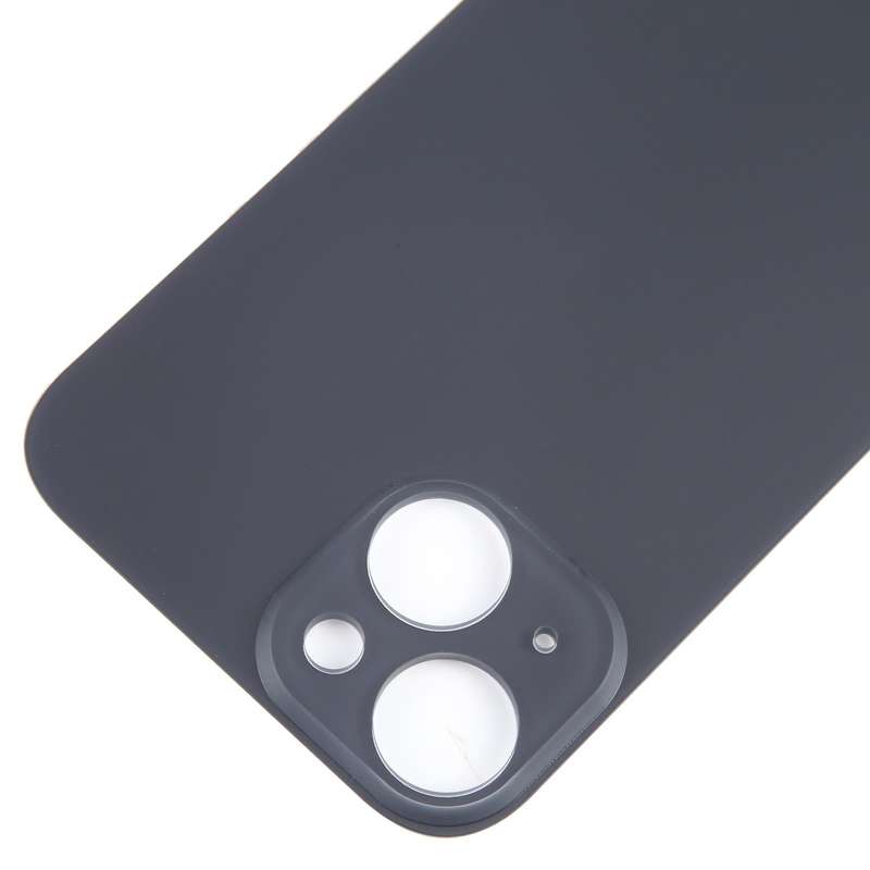 For iPhone 15 Easy Replacement Big Camera Hole Glass Back Battery Cover(Black)