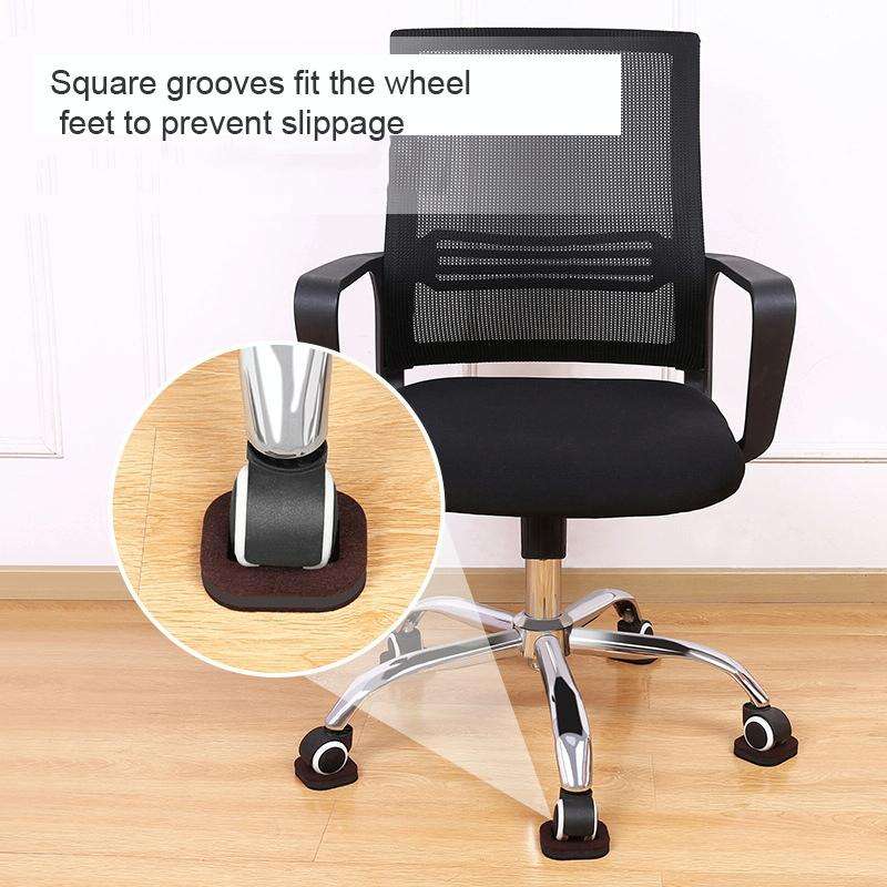 5 PCS Computer Seat Pulley Holder Chair Roller Non-slip Pad(Round Bean Color Plastic Bottom)