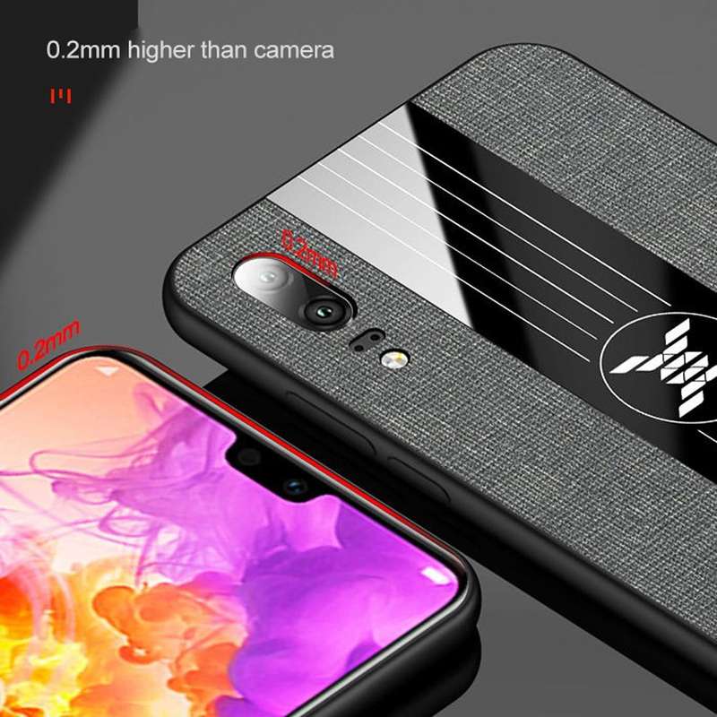 For Huawei P20 Pro XINLI Stitching Cloth Textue Shockproof TPU Protective Case with Ring Holder(B...