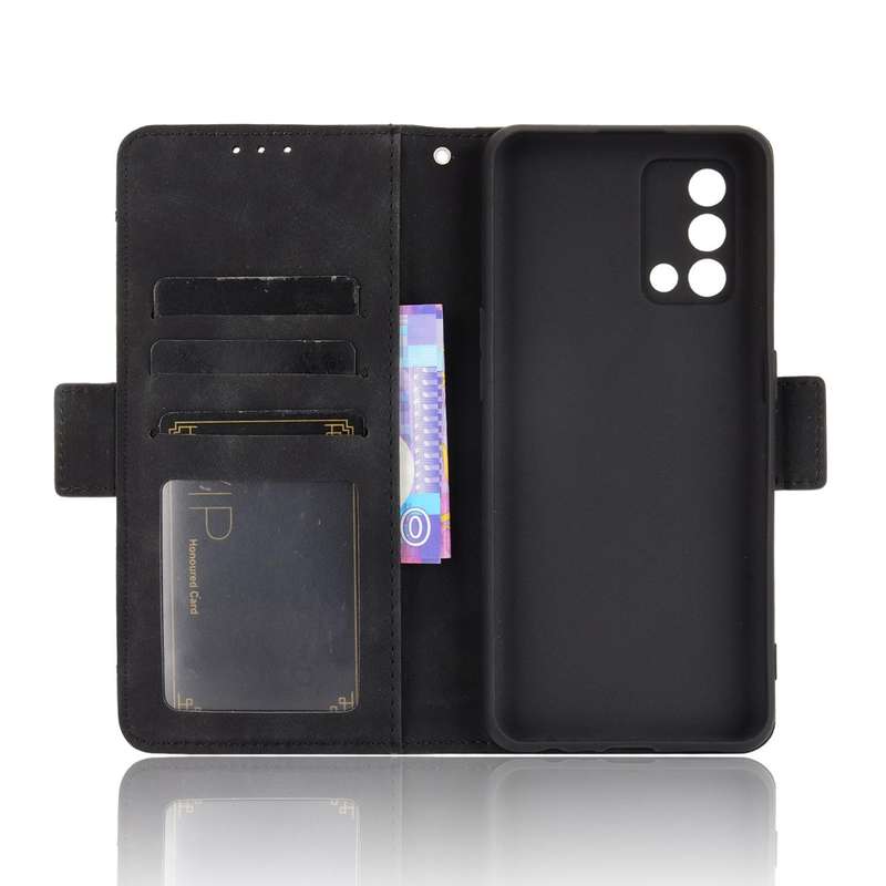 For OPPO A74 4G / F19 4G Skin Feel Calf Pattern Horizontal Flip Leather Case with Holder & Card S...