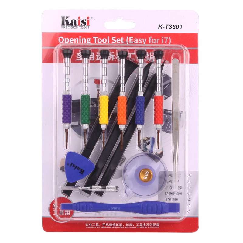 K-T3601 14 in 1 (6 x Screwdriver + 1 x Tweezers + 1 x Stainless Steel Spudger + 1 x Anti-static S...