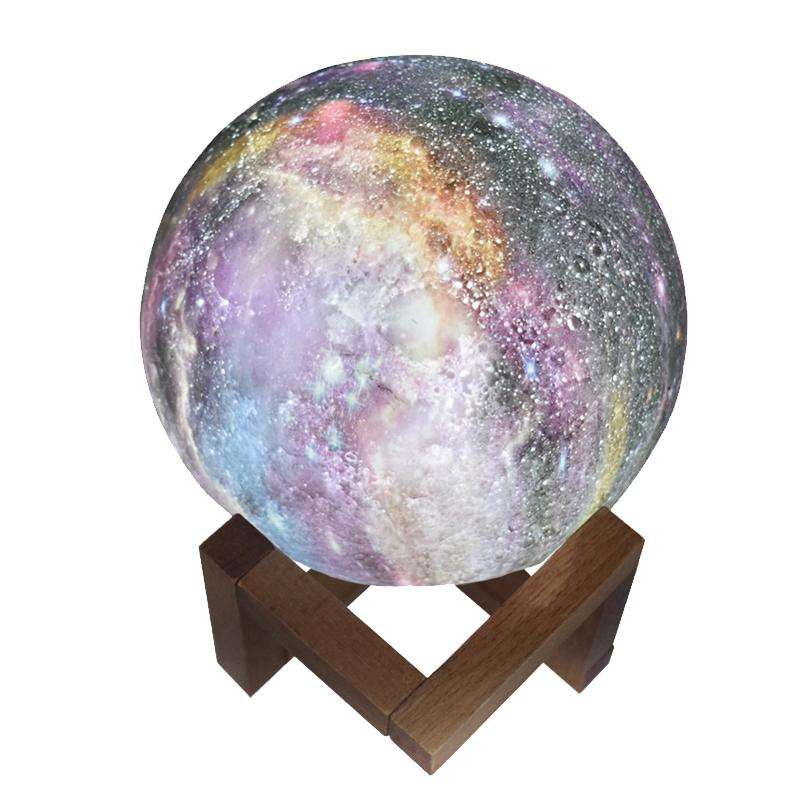 1W 3D Moon Lamp Children Gift Table Lamp Painted Starry Sky LED Night Light, Light color: 8cm Rem...