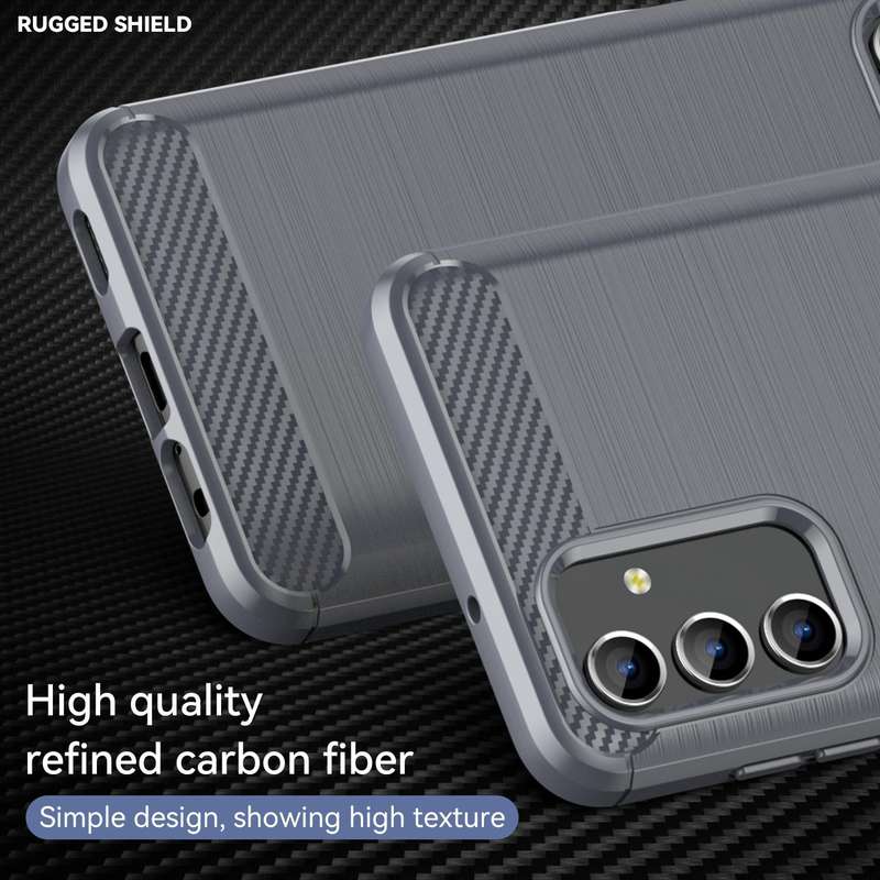 For Samsung Galaxy A04s Brushed Texture Carbon Fiber TPU Case(Grey)
