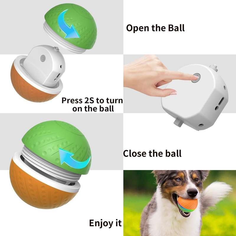 O3 8.5cm Intelligent Auto Pet Toy Dog Training Luminous Ball with Radar Trigger(Yellow+Blue)