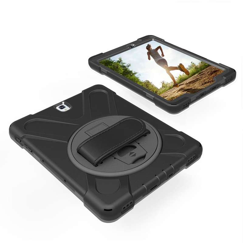 For Galaxy Tab S3 9.7 inch T820 360 Degree Rotation PC + Silicone Protective Case with Holder & H...