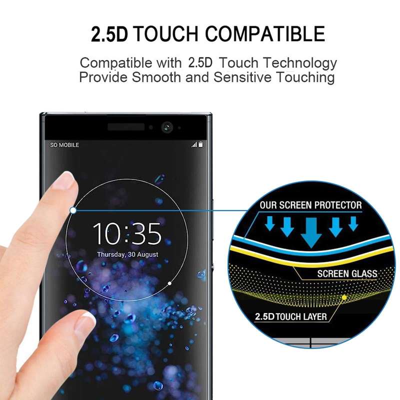 For Sony Xperia XA2 Plus 3D Curved Edge Full Screen Tempered Glass Film