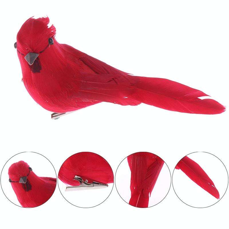 Real Feather Simulation Bird Horticultural Decoration Bird Craft Foam Bird(White)