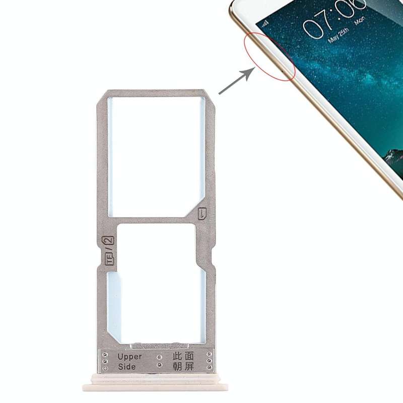 For Vivo Y67 SIM Card Tray + SIM Card Tray / Micro SD Card Tray (Gold)