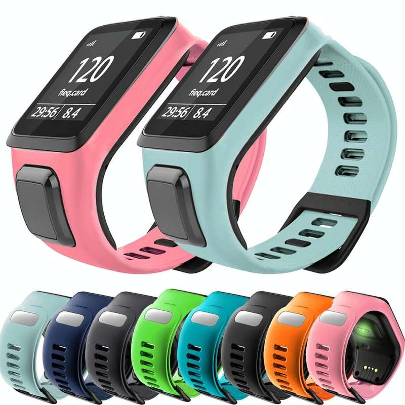 For Tomtom 2 / 3 Universal Silicone Watch Band(Blue Green)