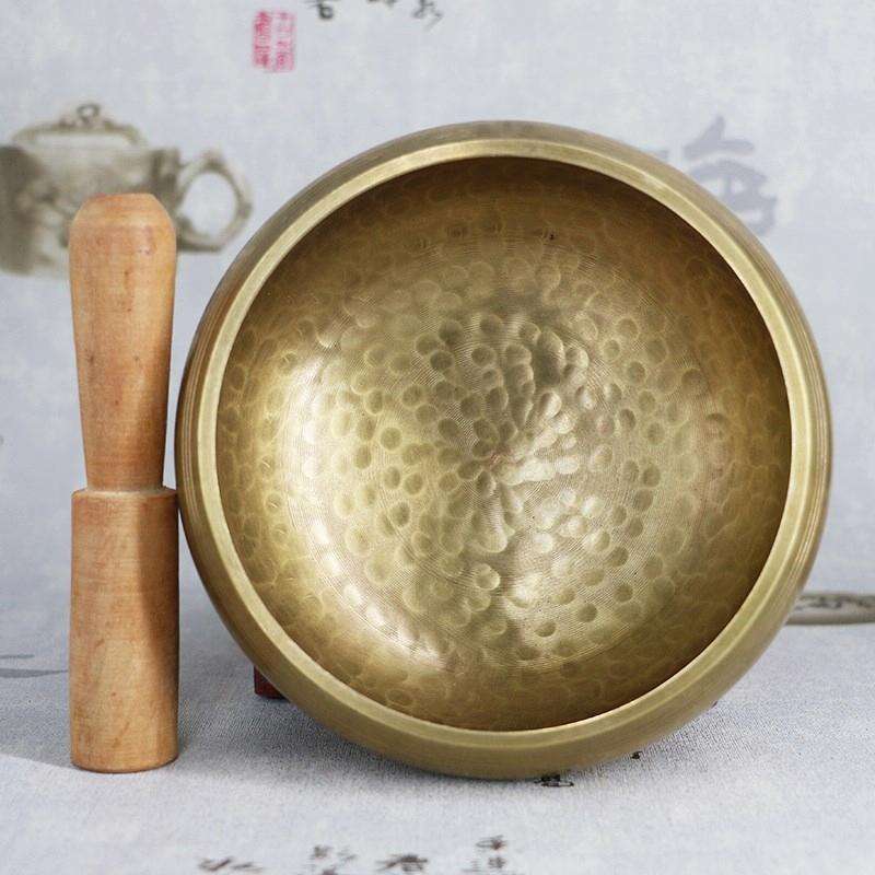 Buddha Sound Bowl Yoga Meditation Copper Bowl, Size: Diameter 8cm(Bowl+Mat+Wooden Stick+Linen Bag)