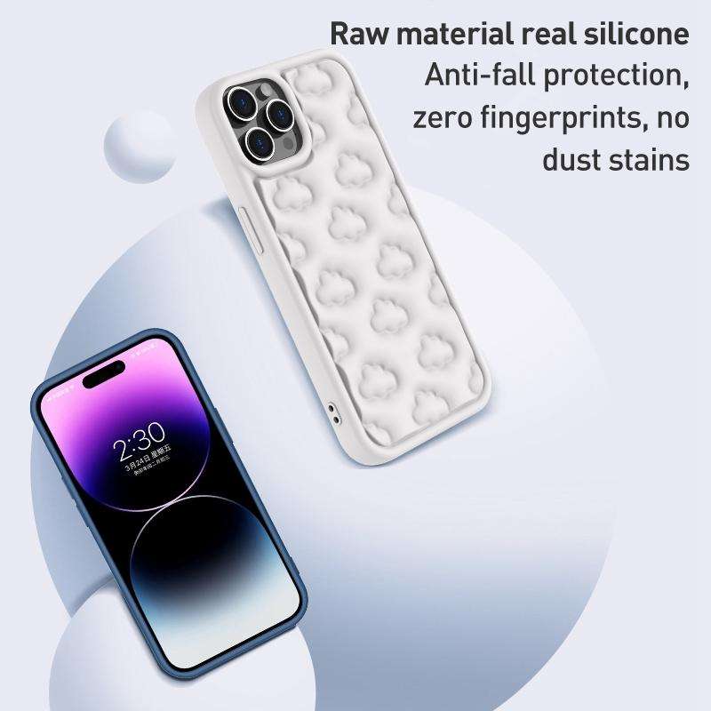 For iPhone 8 Plus / 7 Plus 3D Cloud Pattern TPU Phone Case(Pink)