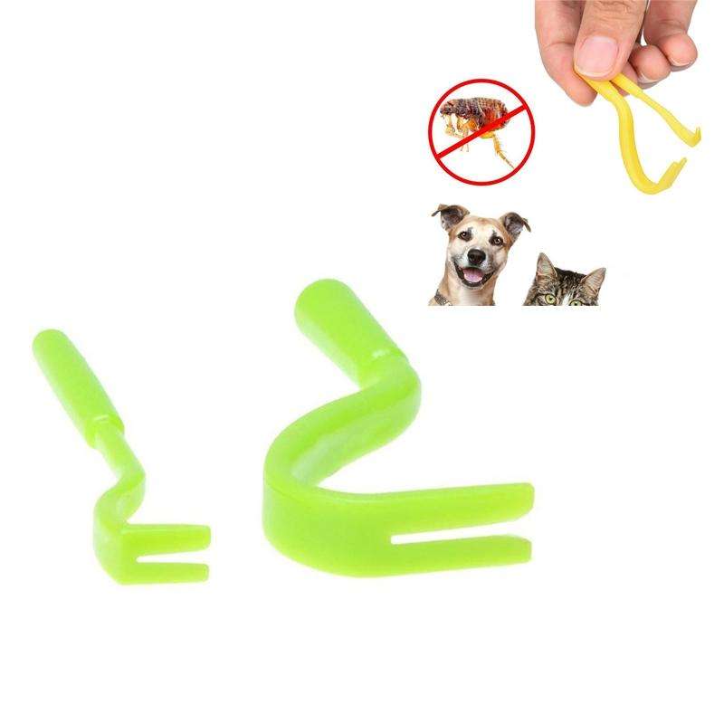 2 PCS Pet Catcher Flea Clipper Animal Deworming Pull Hard Tick Extractor Cats and Dogs Lice Scave...