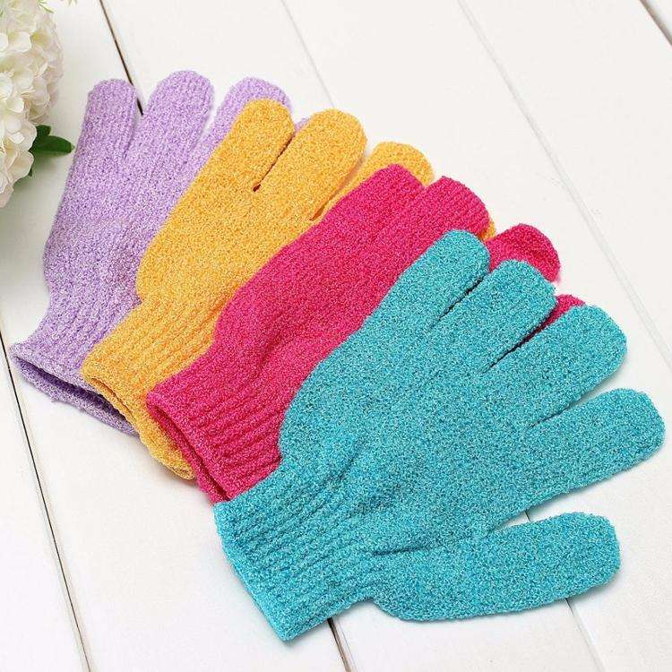 5 PCS Shower Bath Gloves Exfoliating Spa Massage Scrub Body Glove(Orange)