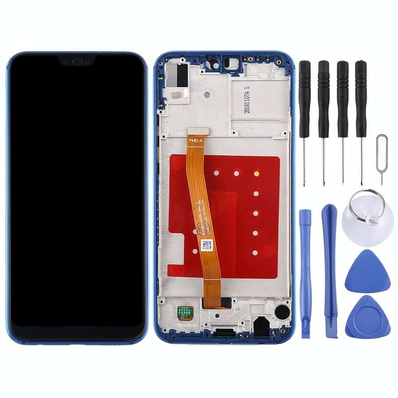 LCD Screen and Digitizer Full Assembly with Frame for Huawei P20 Lite / Nova 3e(Blue)