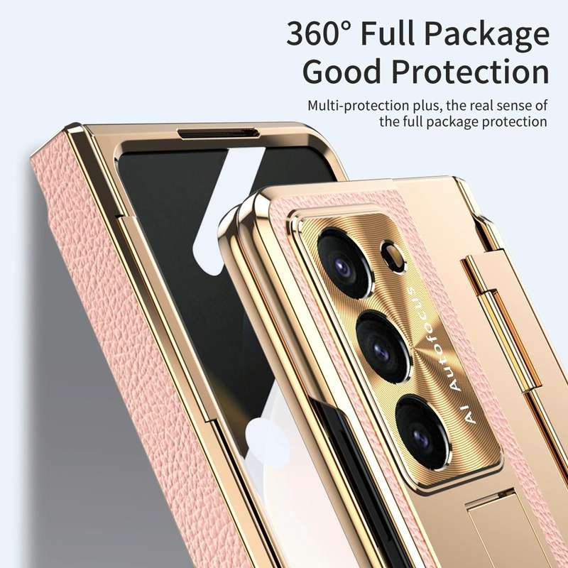 For Samsung Galaxy Z Fold5 5G Integrated Full Coverage Pen Slot Folding Phone Case with Stylus(Go...