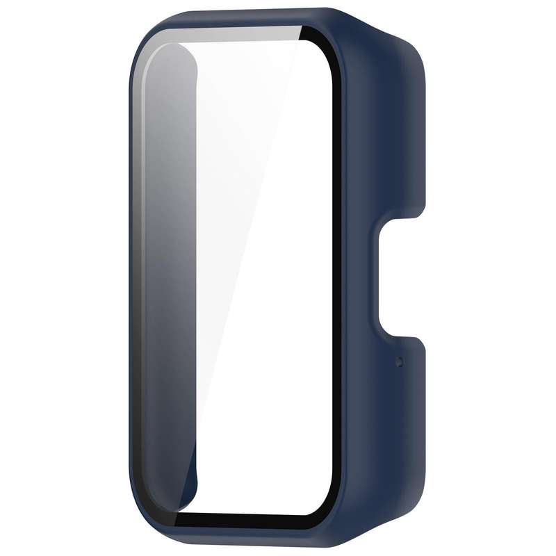 For Samsung Galaxy Fit 3 SM-R390 PC + Tempered Glass Film Integrated Watch Protective Case(Ink Blue)