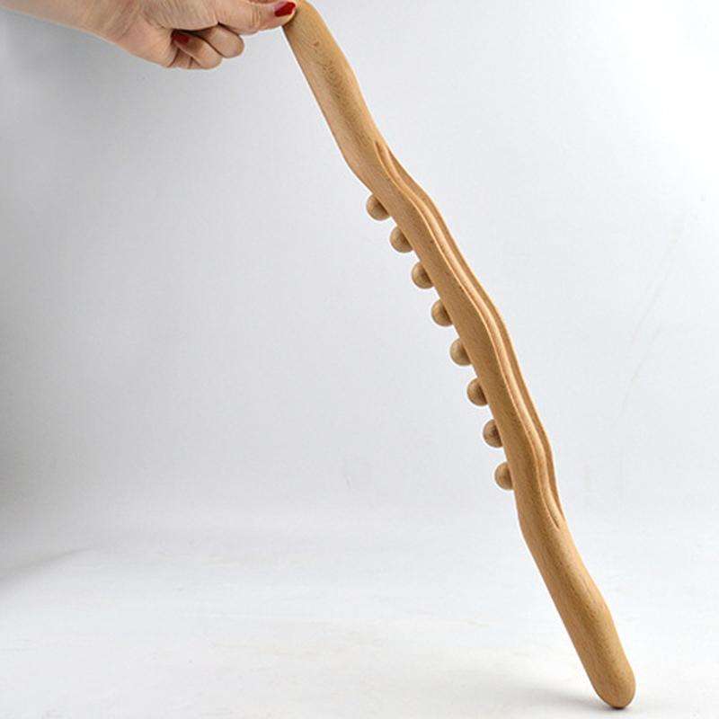 Eight-beaded Beech Wood Massage Stick Meridian Dredging Rolling Stick 53cm