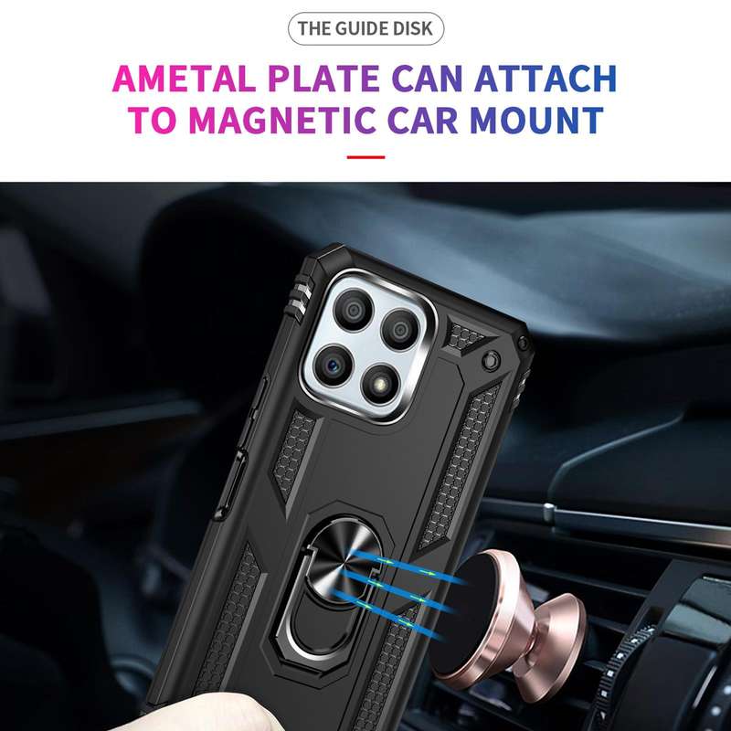 For Honor Play6T Pro / X8 / X30i Shockproof TPU + PC Phone Case with 360 Degree Rotating Holder(B...