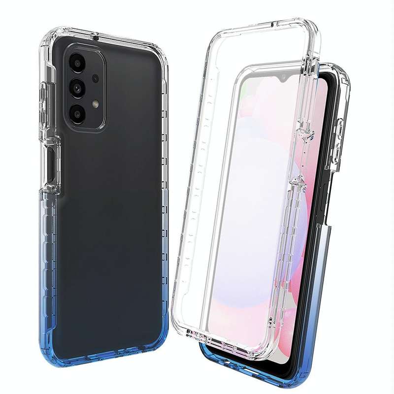 For Samsung Galaxy A13 4G Full Body Shockproof Clear Gradient Phone Case(Blue)