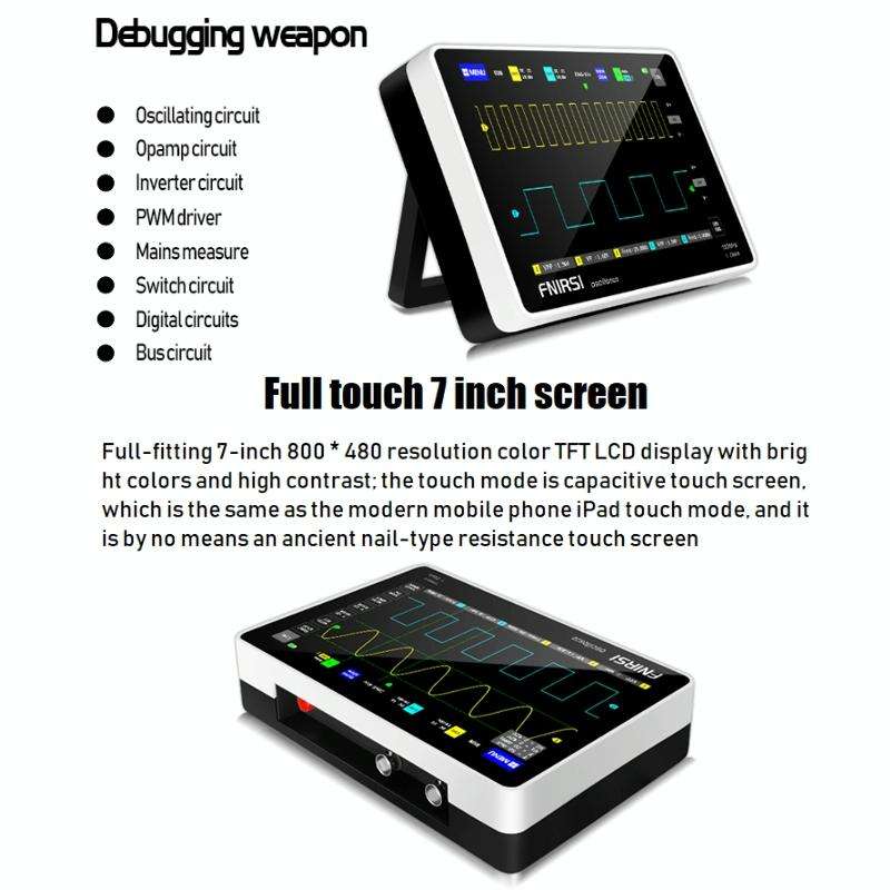 FNIRSI 1013D 1GS Sampling Dual Channel 100M Bandwidth Digital Oscilloscope, US Plug(English)