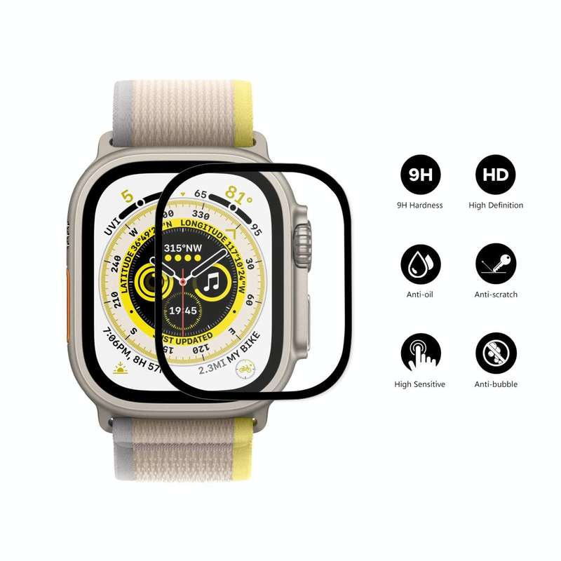For Apple Watch Ultra 49mm ENKAY 9H Full Cover Tempered Glass Watch Film
