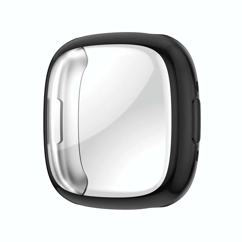 For Fitbit Versa 4 Shockproof TPU Protective Watch Case(Black)