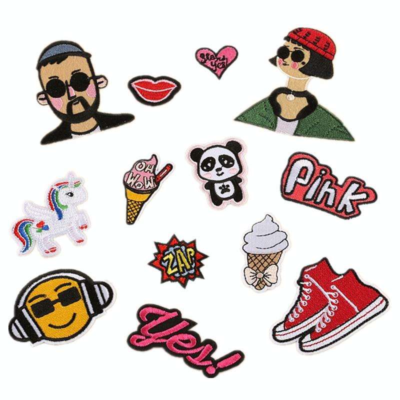 13PCS DIY Handmade Accessories Luggage Clothing Embroidery Cloth Stickers Style Random Delivery