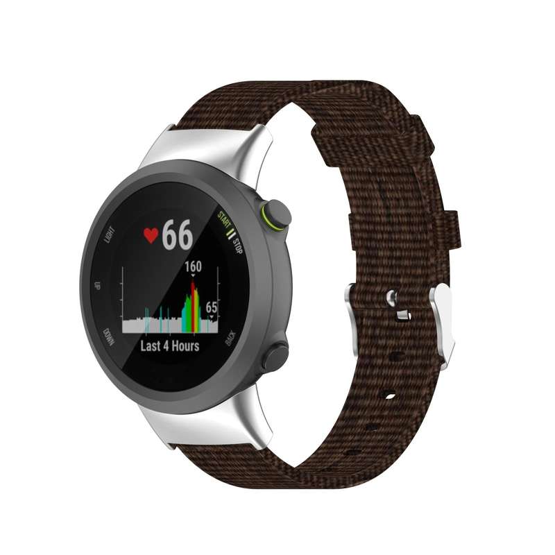 For Garmin Forerunner 45 / 45S / Swim 2 Universal Nylon Canvas Watch Band(Coffee)
