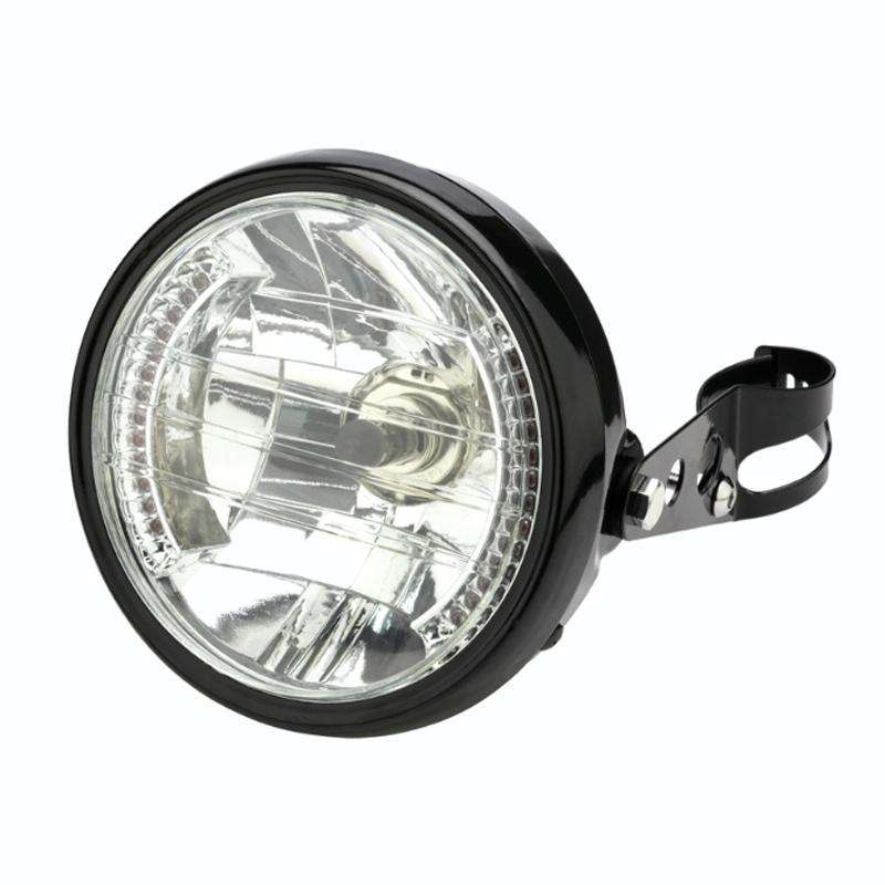 Motorcycle 7 Inch LED Headlamp Angel Ring Steering Function With Bracket(Shock Absorber Diameter ...