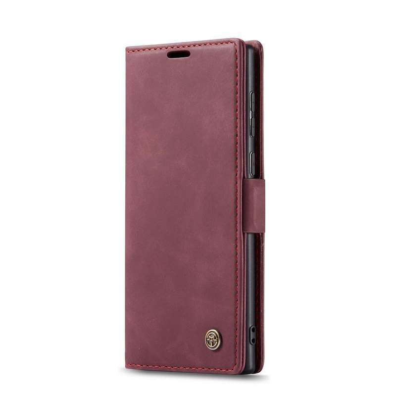 For Samsung Galaxy S22 Ultra 5G CaseMe 013 Multifunctional Leather Phone Case(Wine Red)