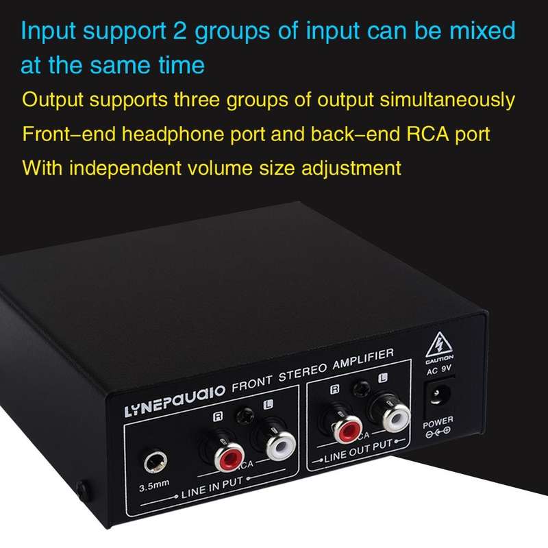 B022 Pre-Stereo Signal Amplifier Volume Booster Headphones Active Speaker Preamp Audio Amplifier
