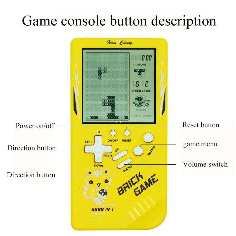 Large Screen Retro Children Handheld Game Console(Blue)