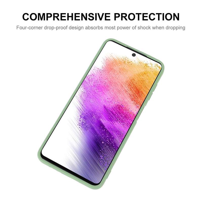 For Samsung Galaxy A73 5G ENKAY Liquid Silicone Soft Shockproof Phone Case(Light Green)
