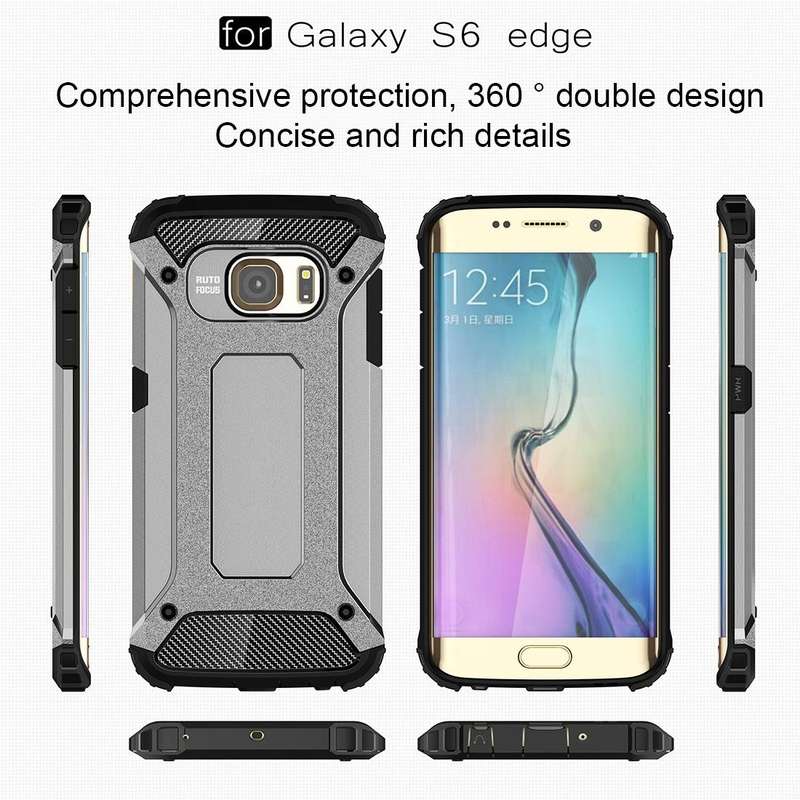 For Galaxy S6 Edge / G925 Tough Armor TPU + PC Combination Case (Grey)