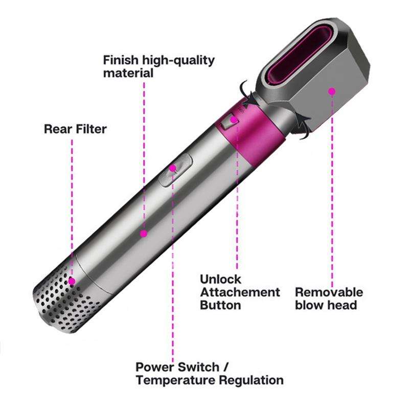 5 In 1 Hot Air Comb Automatic Curling Iron Square Model Hair Styling Comb Curling And Straighteni...