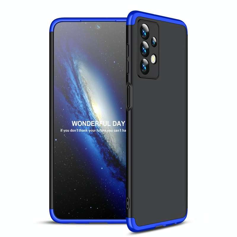 For Samsung Galaxy A23 GKK Three Stage Splicing Full Coverage PC Phone Case(Black Blue)