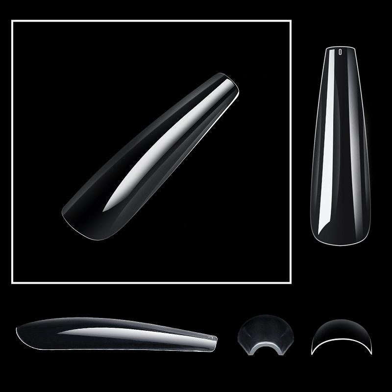 240 PCS/Box Thin Soft Transparent Nail Pieces, Shape: Super Long Full Stick Nails