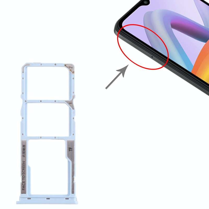 For Xiaomi Poco  C51 SIM Card Tray + SIM Card Tray + Micro SD Card Tray (Blue)