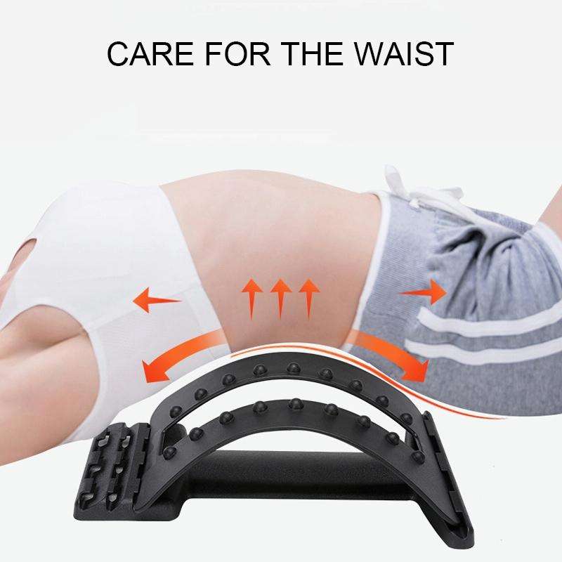 Lumbar Traction Stretching Device Posture Corrector Waist Support Spine Pain Relief Back Massage ...