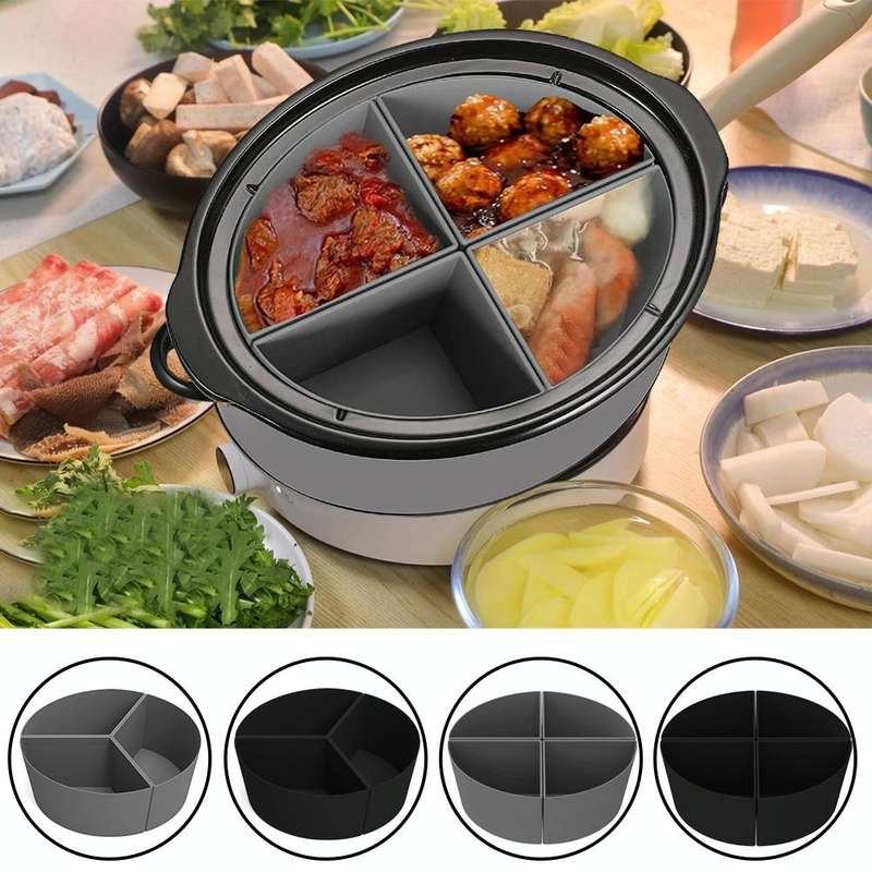For Crockpot 6QT Slow Cooker Silicone Liners Divider Reusable Leak Proof Mats, Spec: Gray 3 Compa...