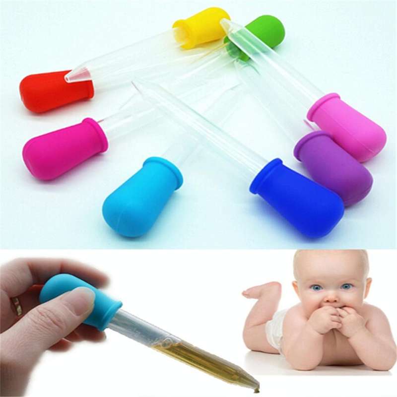 3 PCS 5ML Clear Silicone Small Plastic Feeding Medicine Liquid Graduated Pipette Dropper, Size: 1...