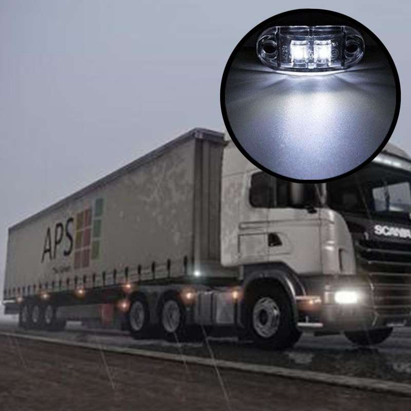 10 PCS Car Truck Trailer Piranha LED Side Marker Indicator Lights Bulb Lamp(White Light)
