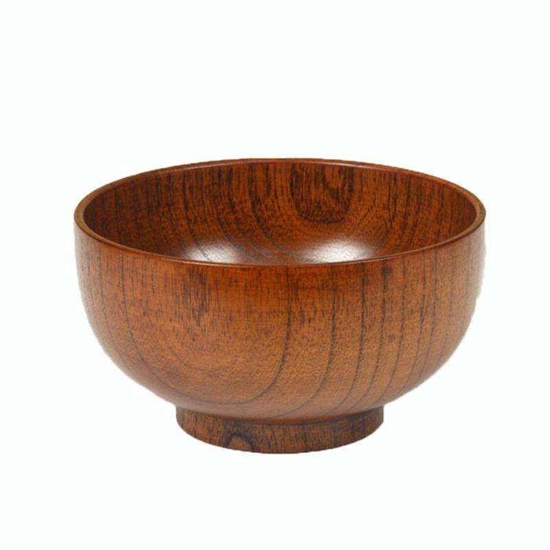 Adult Children Jujube Solid Wood Bowl Soup Noodle Bowl Household Tableware, Size:Diameter 13 cm