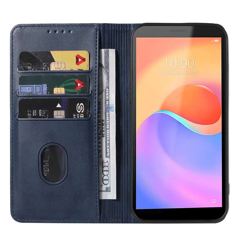 For ZTE Blade A31 Plus Magnetic Closure Leather Phone Case(Blue)