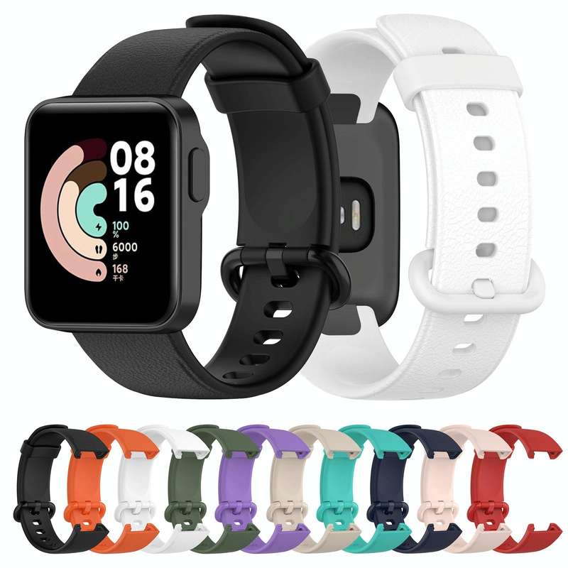 For Xiaomi MI Watch Lite / Redmi Watch Litchi Texture Leather Watch Band(Dark Green)