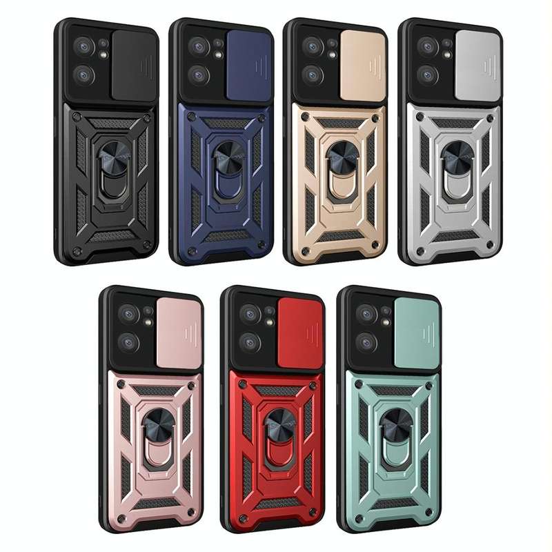 For OPPO Reno7 5G Global / Find X5 Lite Sliding Camera Cover Design TPU+PC Phone Case(Black)