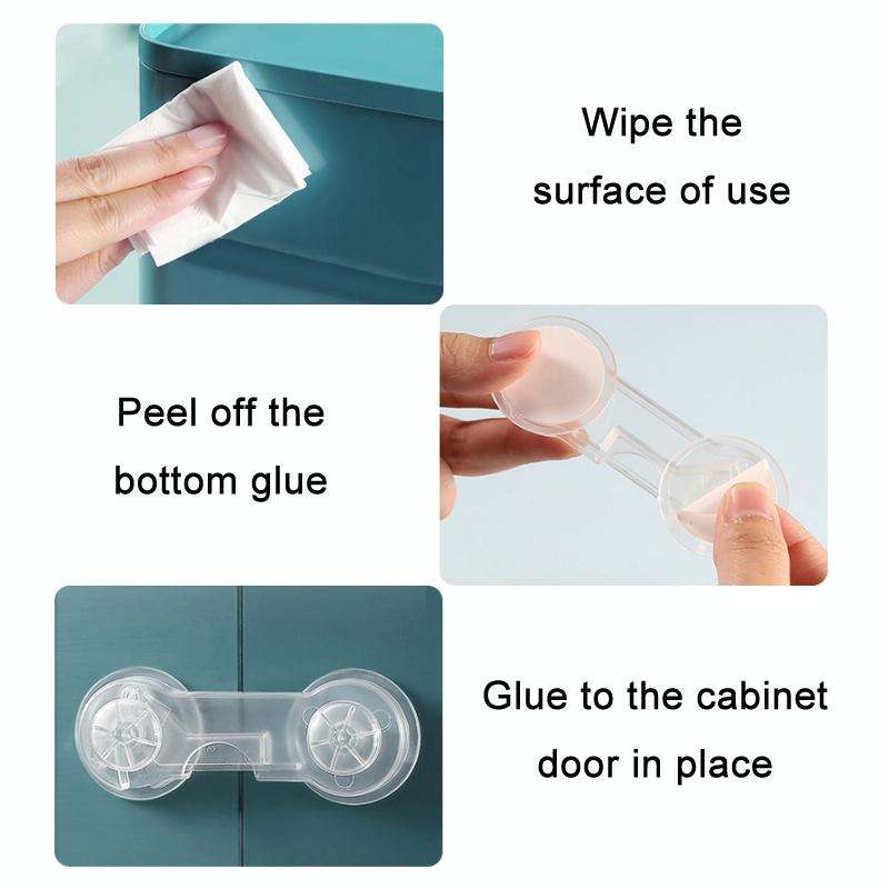 Pair Lock 5 PCS/Pack Children Drawer Anti-opening Cabinet Door Refrigerator Safety Lock