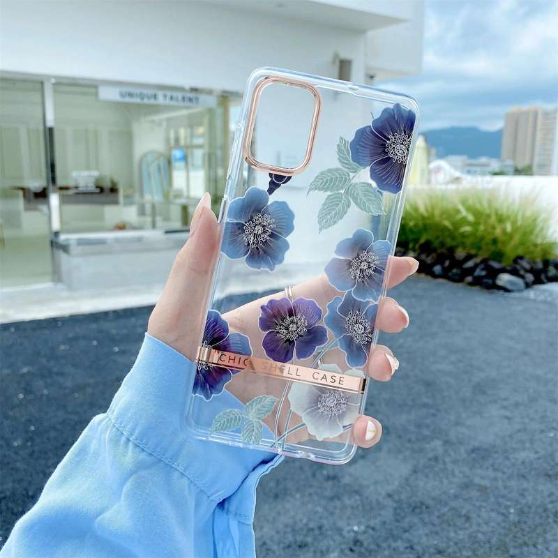 For Samsung Galaxy A32 4G Translucent Plating Flower Phone Case(Cineraria)